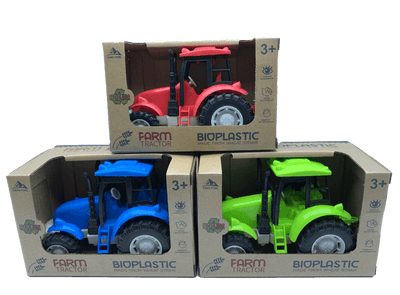 Bioplast Traktorer Leketoy – miljøvennlige traktorer i rød, grønn eller blå bioplastikk