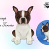 Hansa Creation Boston Terrier Teacup – naturtro svart og hvit Boston Terrier hundebamse med store øyne