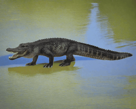 CollectA Alligator Figur (L) – naturtro alligator med detaljerte skjell og åpent gap
