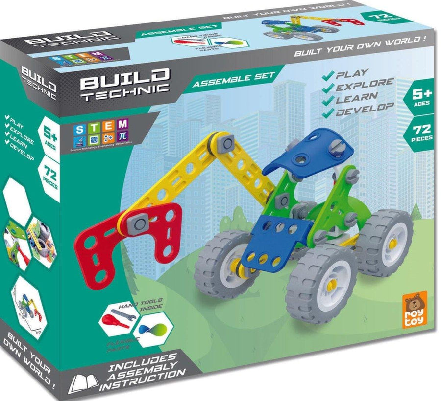 Byggesett Gravemaskin – Build Technic (72 deler) - Bamsedyra AS
