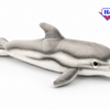 Hansa Creation Delfin Bamse – naturtro blå og hvit delfin plysj med buet kropp og finner, 31 cm
