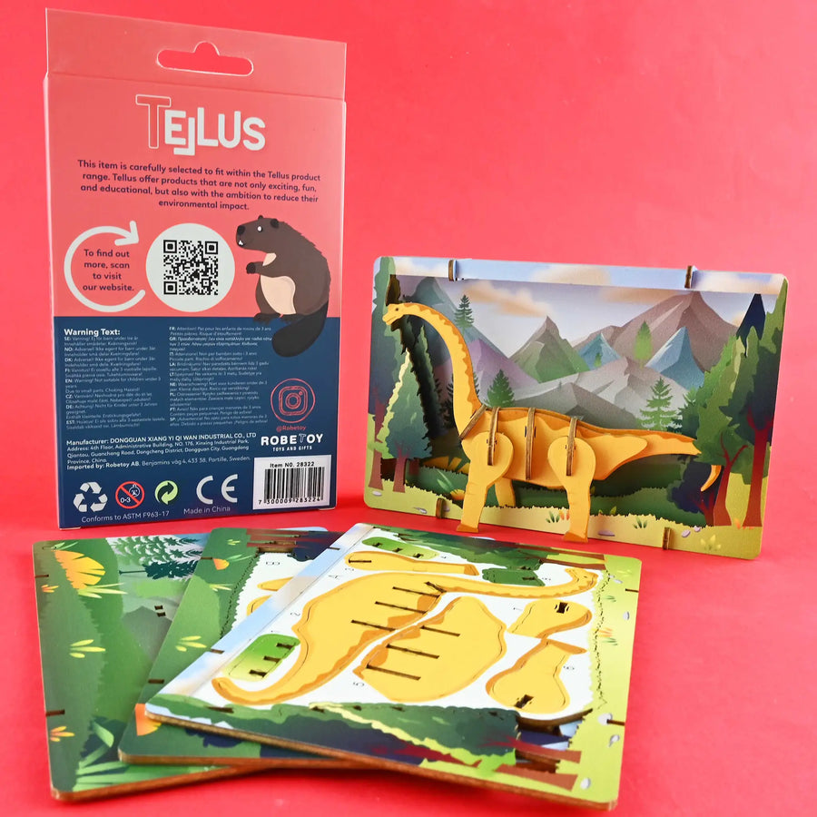 3D dyr & dinosaur puslespill – Eugy-alternativ | Velg variant Back View - Bamsedyra AS