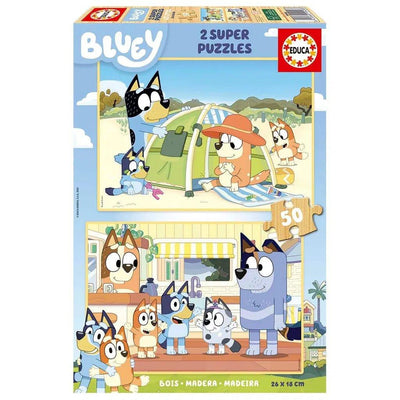 Educa Bluey Super Puslespillsett – 2 trepuslespill med Bluey motiver