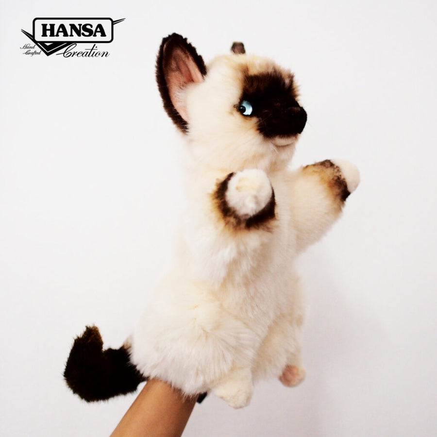 Hansa Creation Ragdoll Katt Hånddukke bakfra – kremhvit Ragdoll katt hånddukke