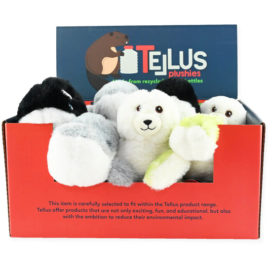 Tellus Plushies Resirkulerte Sjødyr Kosedyr – miljøvennlige sjødyr-bamser av resirkulerte materialer, 19–21 cm
