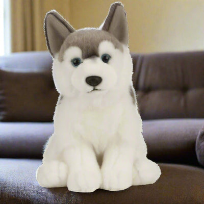 Living Nature Husky Hundekosedyr – naturtro siberian husky med tykk grå og hvit pels