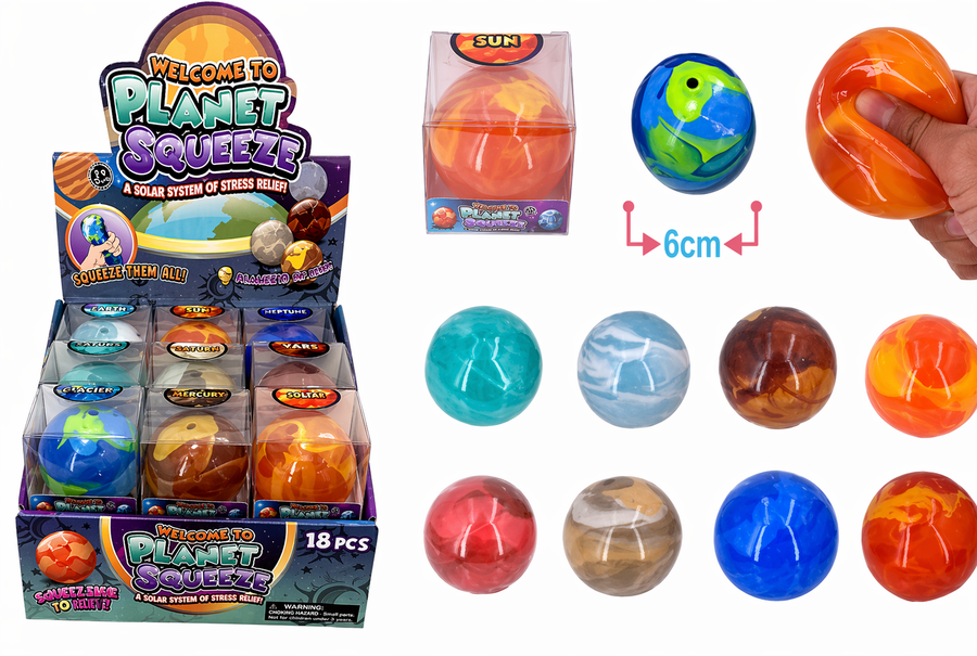 Squeeze Planet stressleke | Malt Sugar | Assortert | 1 stk - Bamsedyra AS