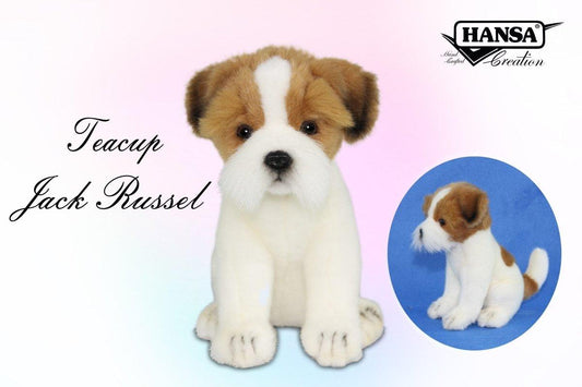 Hansa Creation Jack Russell Teacup – naturtro hvit og brun Jack Russell Terrier hundebamse