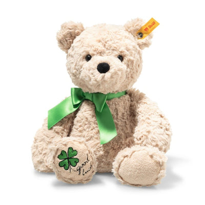 Steiff Jimmy Teddybjørn Good Luck – lykkeversjon i beige plysj, 30 cm