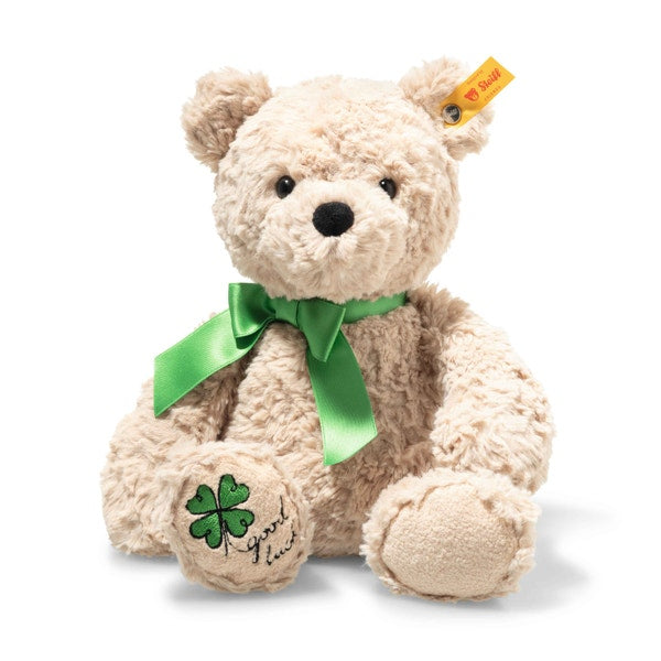Steiff Jimmy Teddybjørn Good Luck – lykkeversjon i beige plysj, 30 cm