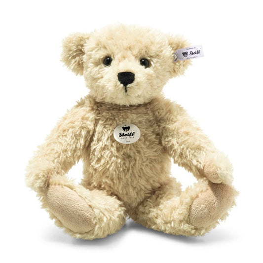 Steiff Luca Teddybjørn – elegant beige bamse i myk luksuriøs plysj med vennlig uttrykk, 30 cm