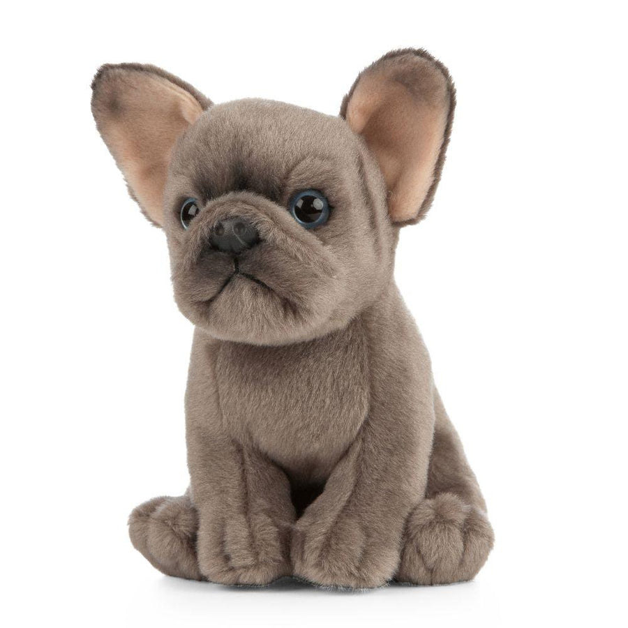 Living Nature Fransk Bulldog Valp Kosedyr – sidevisning med kremfarget pels og kompakt kropp