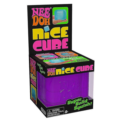 NeeDoh Nice Cube Stresskube – myk og seig stressball i kubeform, assorterte farger, ca. 6 cm
