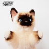 Hansa Creation Ragdoll Katt Hånddukke 30 cm – naturtro kremhvit Ragdoll katt hånddukke med blå øyne