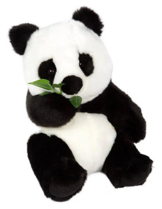 Hansa Creation Panda Bamse – naturtro svart og hvit kjempepanda plysj med runde øyeflekker