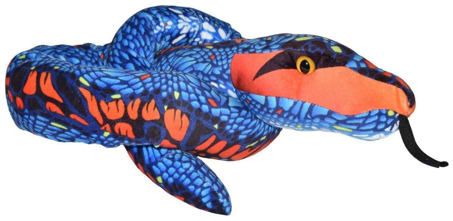 Wild Republic Snakesss Slangebamse – 137 cm plysj-slange i lilla og hvit variant