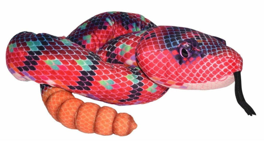 Wild Republic Snakesss Slangebamse – 137 cm plysj-slange i oransje og gul variant