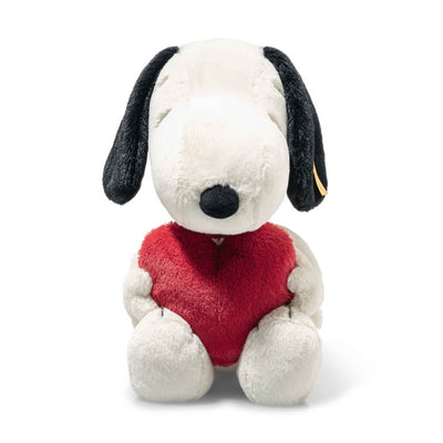 Steiff Snoopy Love Kosedyr – ikonisk hvit beagle fra Peanuts med kjærlighetsmotiv, 30 cm