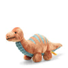 Steiff Bronko Brontosaurus Kosedyr – nydelig oransje plysjet brontosaurus med lang hals, 28 cm