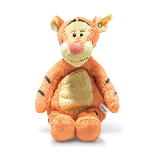 Steiff Disney Originals Tigergutten Kosedyr – spretende tiger i oransje og svart stripet plysj, 30 cm
