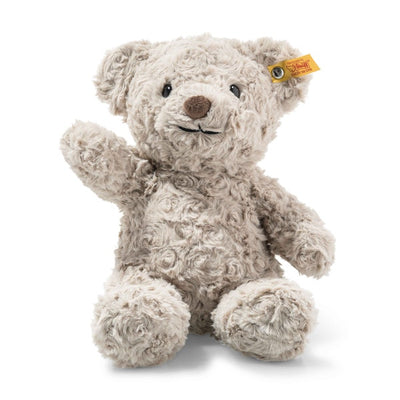 Steiff Honey Teddybjørn – moderne og sjarmerende lysegrå bamse i delikat plysj, 28 cm