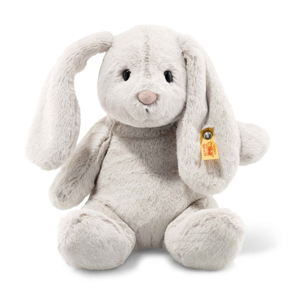 Steiff Hoppie Kanin Kosedyr – sjarmerende lysegrå kanin med lange floppy ører, 28 cm