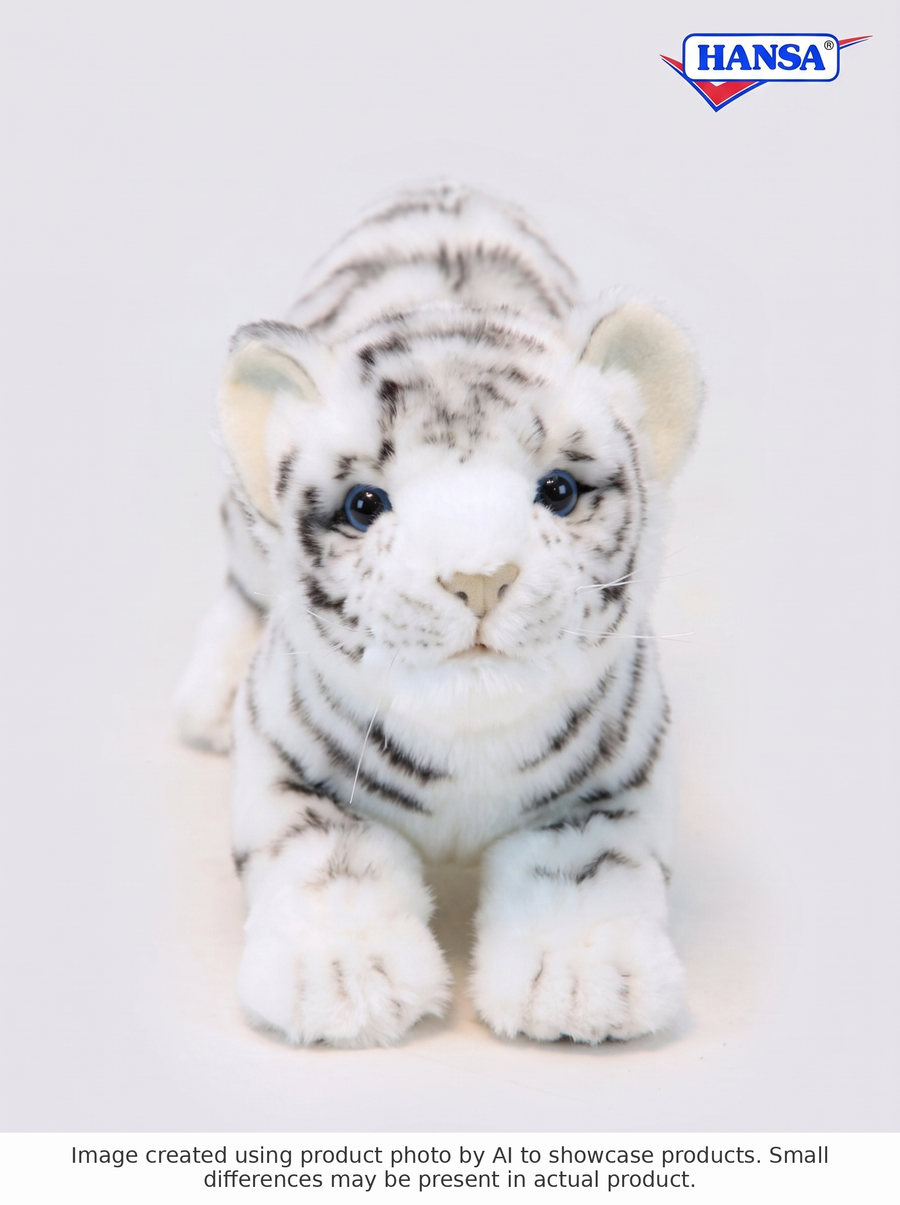 Hansa Creation Hvit Tigerunge 41 cm - AI-generated front view studio photo