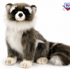 Hansa Creation Vaskebjørn Bamse – naturtro vaskebjørn med grå pels og sorte øyemasker, 24 cm