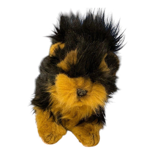 Hansa Creation Yorkie Teacup – naturtro brun og svart Yorkshire Terrier hundebamse med silkepels